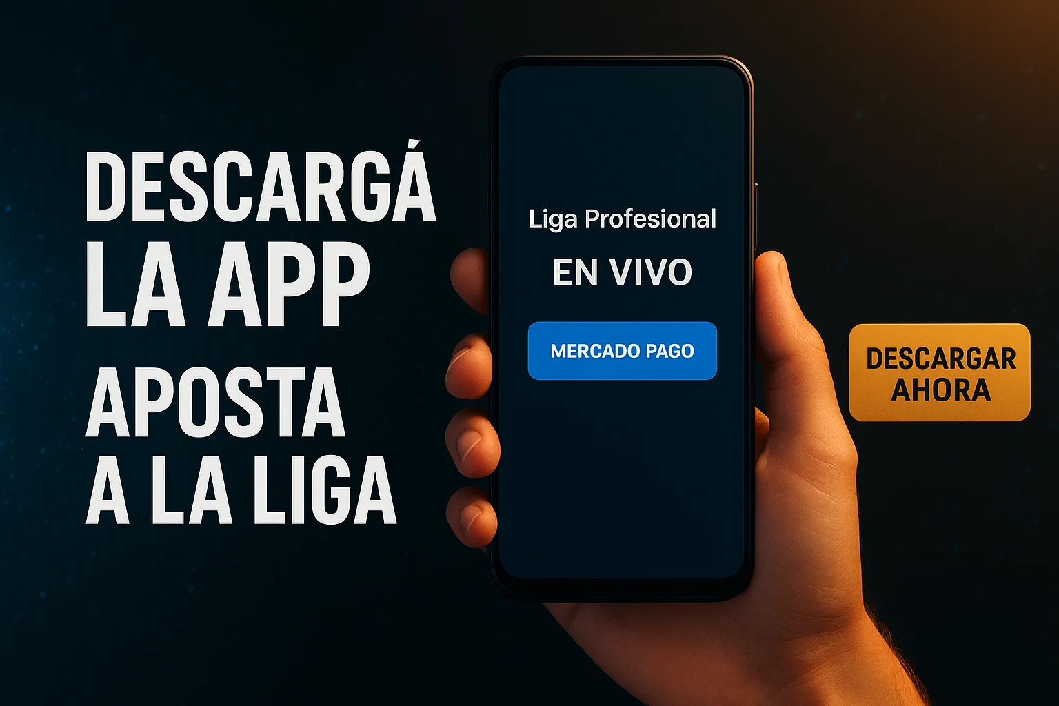 Banner de apuestas, descargá la app y apostá a la Liga Profesional